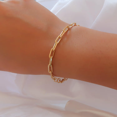 Gold Paper Clip Link Bracelet